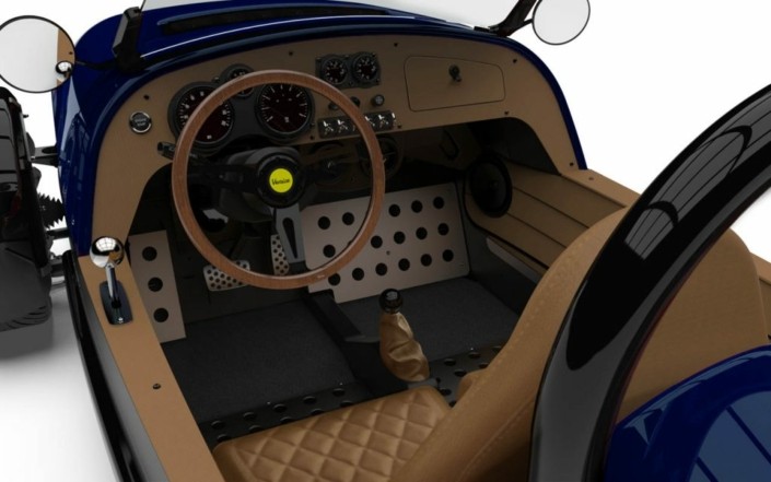 Interior of a Venice GTS with Diamond Stitching in Royal Blue Exterior